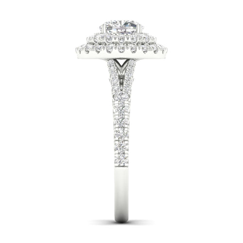 1 7/8 ctw Cushion Double Halo Classic Split Shank Lab Grown Ring