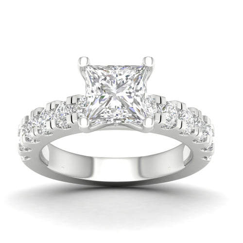 3 ctw Classic Lab Grown Princess Centre Engagement Ring