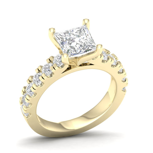 3 ctw Classic Lab Grown Princess Centre Engagement Ring