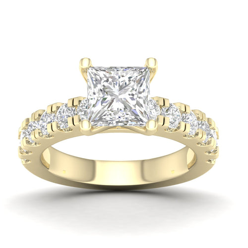 3 ctw Classic Lab Grown Princess Centre Engagement Ring