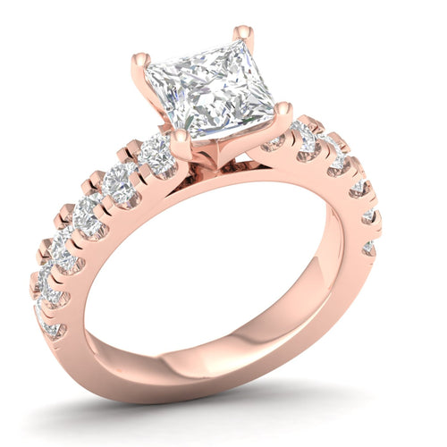2 1/2 ctw Classic Lab Grown Princess Centre Engagement Ring