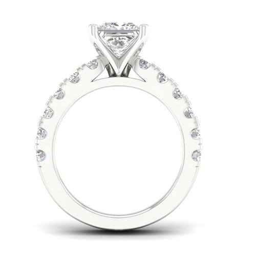 2 1/2 ctw Classic Lab Grown Princess Centre Engagement Ring