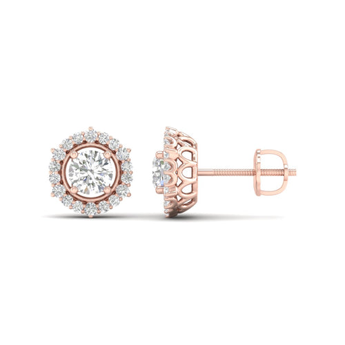 1 ctw Round Hexagonal Lab Grown Ear Stud