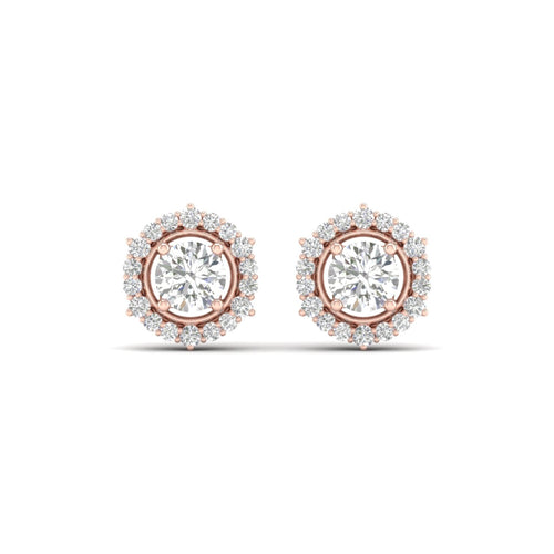 1 ctw Round Hexagonal Lab Grown Ear Stud