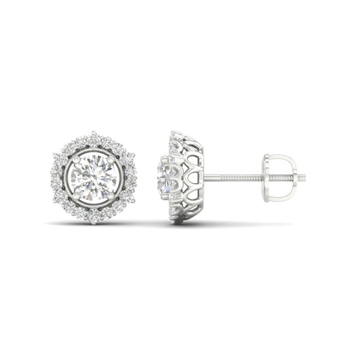 1 ctw Round Hexagonal Lab Grown Ear Stud