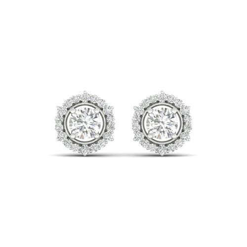 1 ctw Round Hexagonal Lab Grown Ear Stud