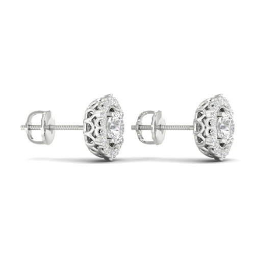 1 ctw Round Hexagonal Lab Grown Ear Stud