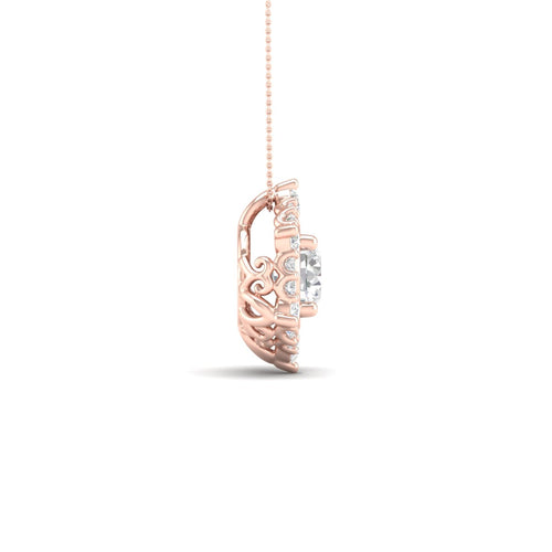 3/4 ctw Hexagonal Lab Grown Halo Pendant