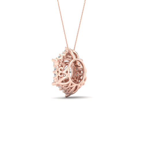 3/4 ctw Hexagonal Lab Grown Halo Pendant