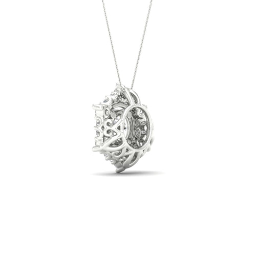 3/4 ctw Hexagonal Lab Grown Halo Pendant
