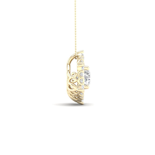 3/4 ctw Hexagonal Lab Grown Halo Pendant