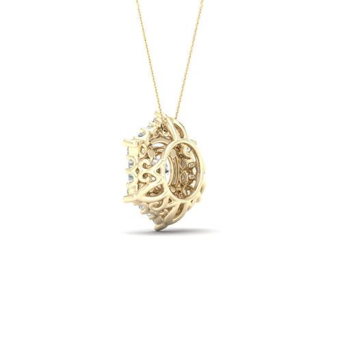3/4 ctw Hexagonal Lab Grown Halo Pendant