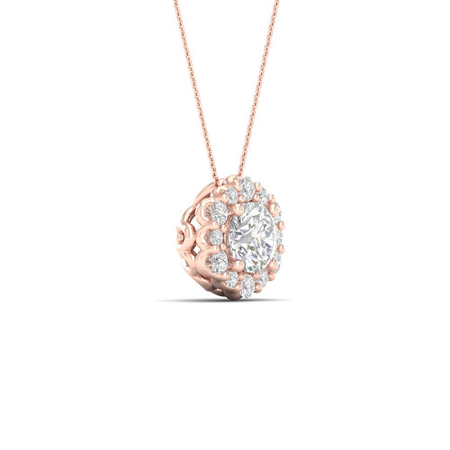 1/3 Ctw Hexagon Halo Lab Grown Pendant