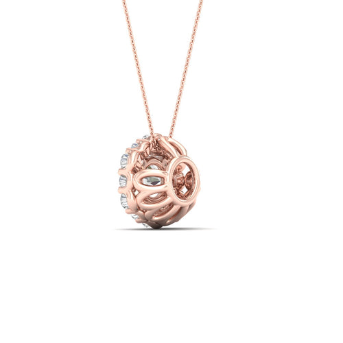1/3 Ctw Hexagon Halo Lab Grown Pendant