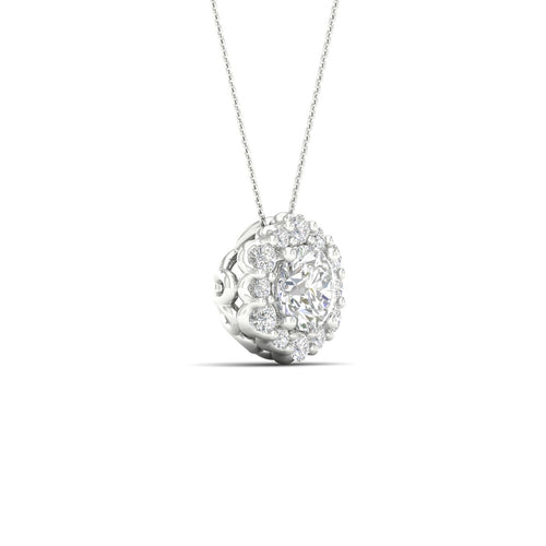 1/3 Ctw Hexagon Halo Lab Grown Pendant