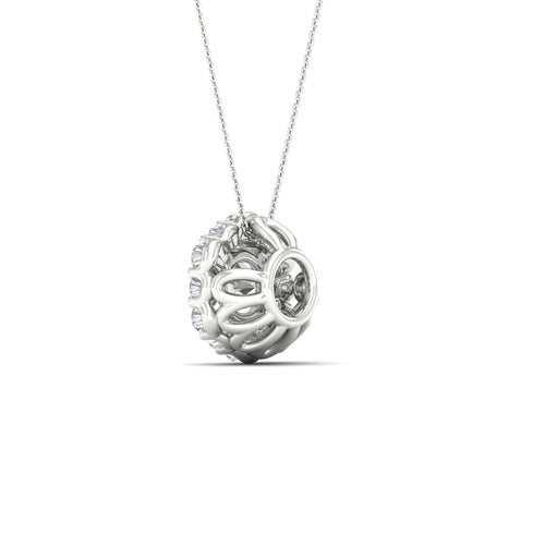 1/3 Ctw Hexagon Halo Lab Grown Pendant