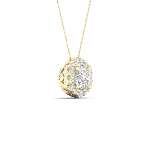 1/3 Ctw Hexagon Halo Lab Grown Pendant