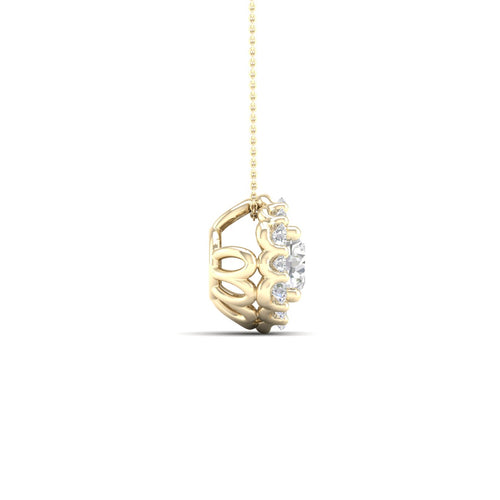 1/3 Ctw Hexagon Halo Lab Grown Pendant