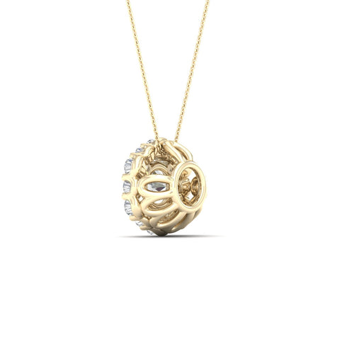 1/3 Ctw Hexagon Halo Lab Grown Pendant
