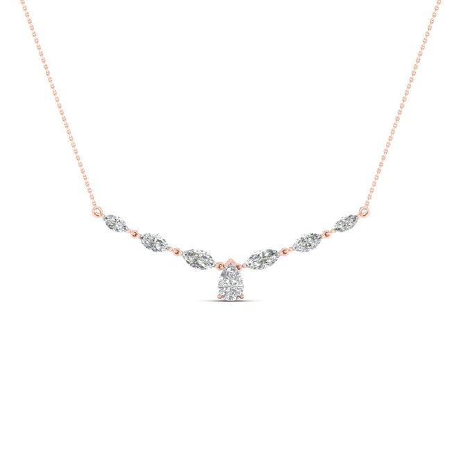 2 1/3 ctw Pear Marquise Fashion Necklace