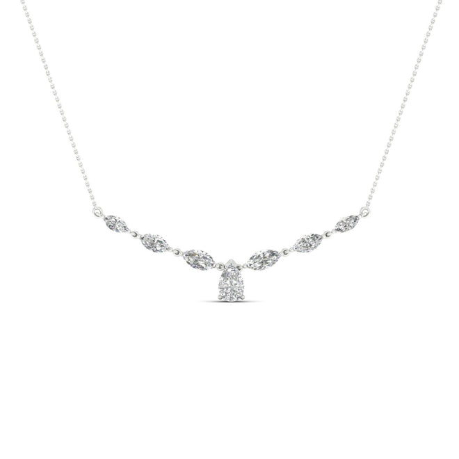 2 1/3 ctw Pear Marquise Fashion Necklace