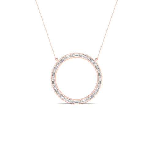 1/2 Ctw Ana de Aramas Big Circle Baguette Round Lab Grown Fashion Pendant