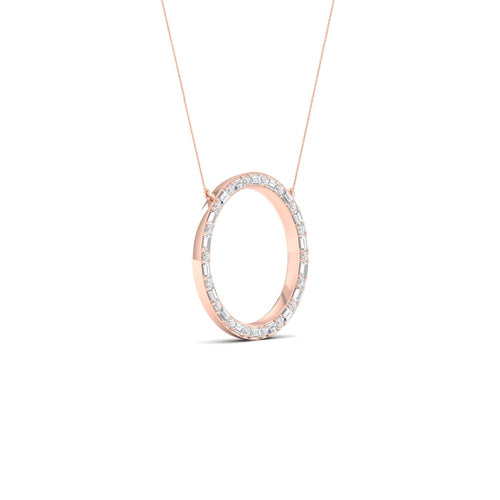 1/2 Ctw Ana de Aramas Big Circle Baguette Round Lab Grown Fashion Pendant