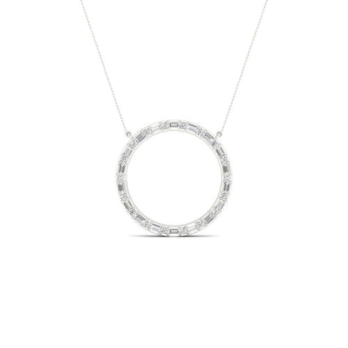 1/2 Ctw Ana de Aramas Big Circle Baguette Round Lab Grown Fashion Pendant