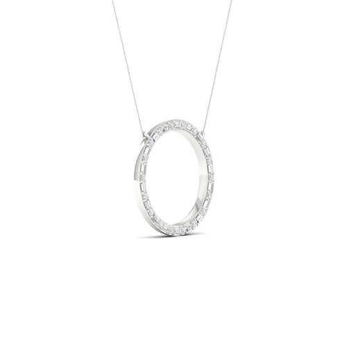 1/2 Ctw Ana de Aramas Big Circle Baguette Round Lab Grown Fashion Pendant