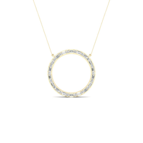 1/2 Ctw Ana de Aramas Big Circle Baguette Round Lab Grown Fashion Pendant