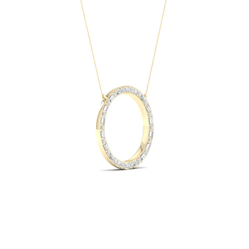 1/2 Ctw Ana de Aramas Big Circle Baguette Round Lab Grown Fashion Pendant