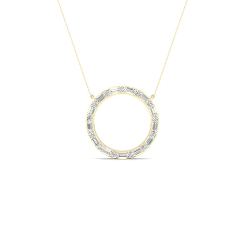 1/2 Ctw Ana de Aramas Circle Baguette Round Lab Grown Fashion Pendant