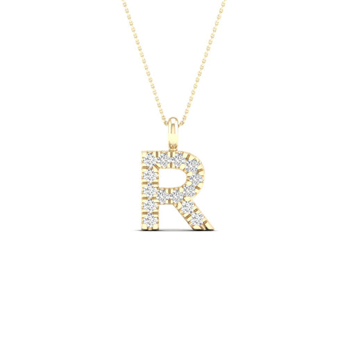 "R" Initial Lab Grown Fashion Pendant