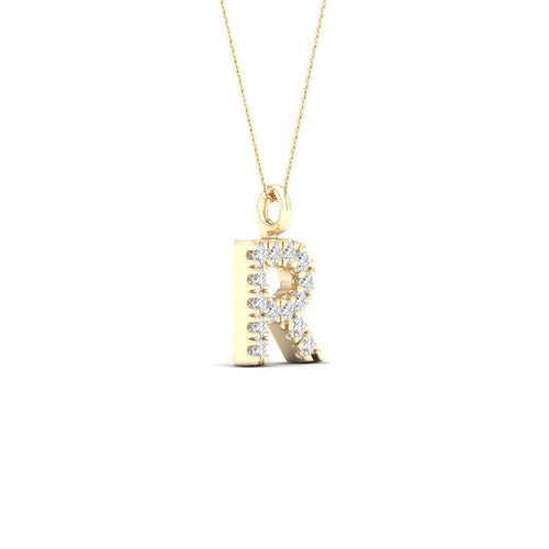 "R" Initial Lab Grown Fashion Pendant