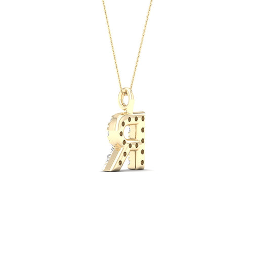 "R" Initial Lab Grown Fashion Pendant