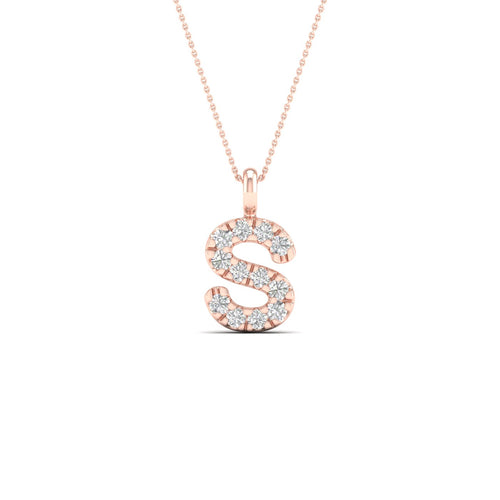 "S" Initial Lab Grown Fashion Pendant