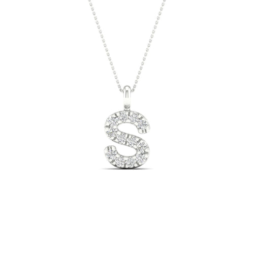 "S" Initial Lab Grown Fashion Pendant