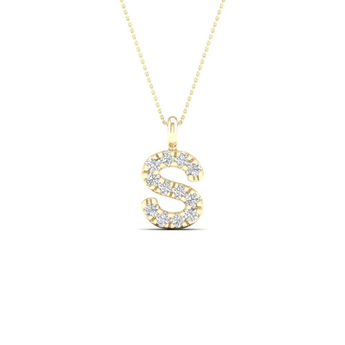 "S" Initial Lab Grown Fashion Pendant