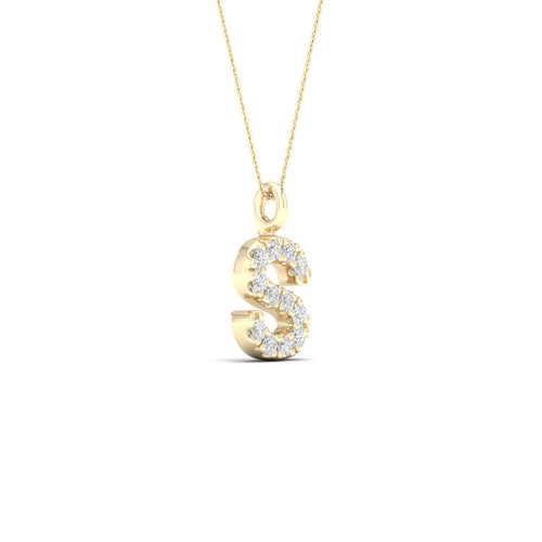 "S" Initial Lab Grown Fashion Pendant