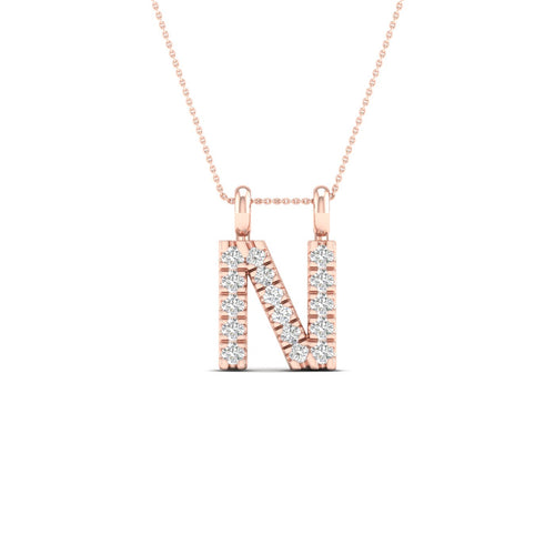 "N" Initial Lab Grown Fashion Pendant