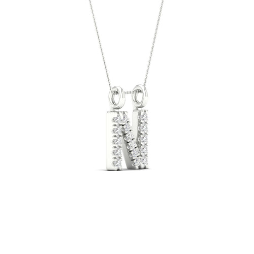 "N" Initial Lab Grown Fashion Pendant