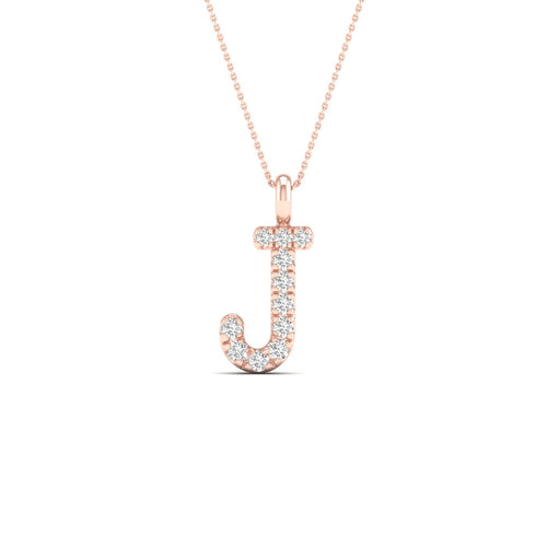 "J" Initial Lab Grown Fashion Pendant