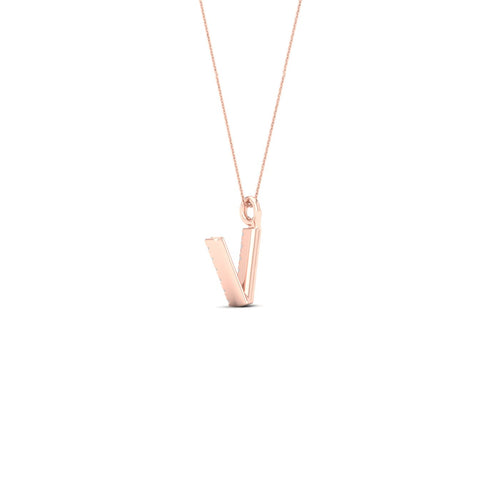 "V" Initial Lab Grown Fashion Pendant