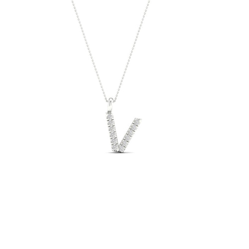 "V" Initial Lab Grown Fashion Pendant