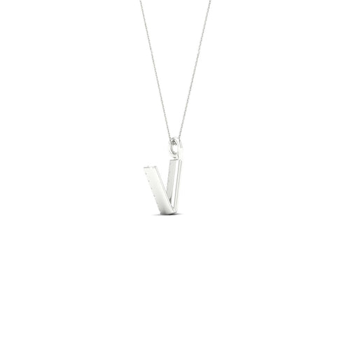 "V" Initial Lab Grown Fashion Pendant
