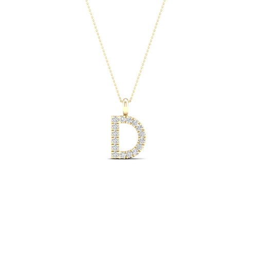 "D" Initial Lab Grown Fashion Pendant