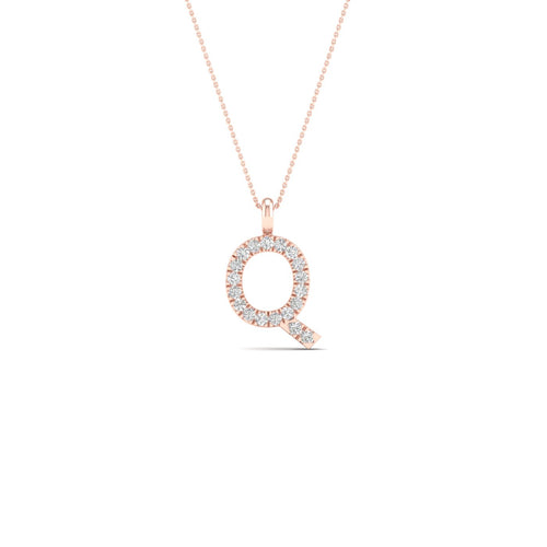 "Q" Initial Lab Grown Fashion Pendant