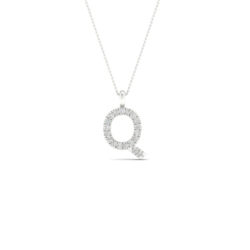"Q" Initial Lab Grown Fashion Pendant