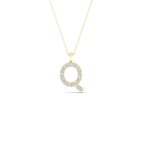 "Q" Initial Lab Grown Fashion Pendant