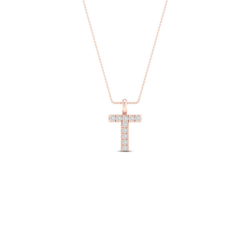 "T" Initial Lab Grown Fashion Pendant
